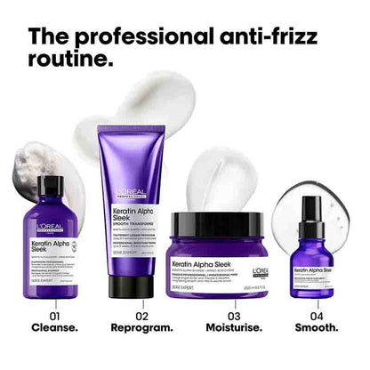 L'Oréal Professionnel Keratin Alpha Sleek Anti Frizz Haircare Routine