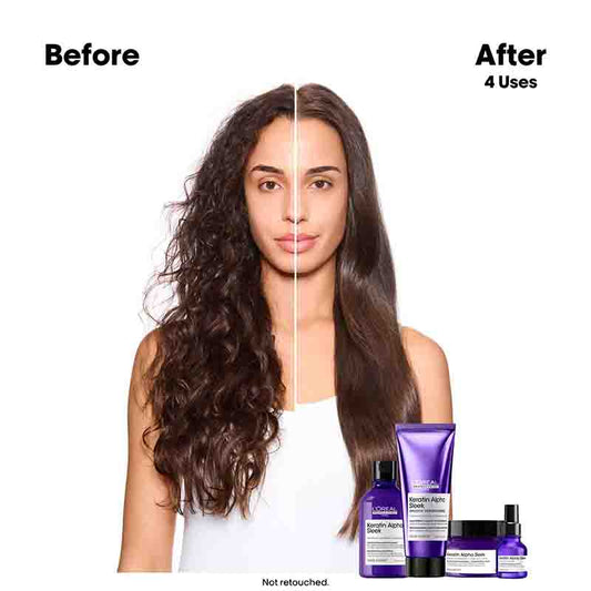 L'Oréal Professionnel Keratin Alpha Sleek Hair Serum Before & After