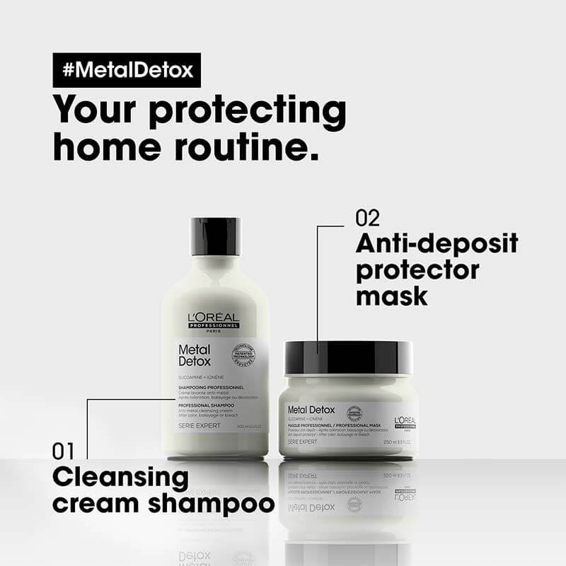 L'Oreal Professionel Metal Detox Anti-Metal Cleansing Cream Shampoo | remove metals from hair | protect hair from pollutants