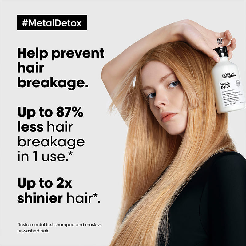 L’Oréal Professionnel Metal Detox Anti-Metal Cleansing Cream Shampoo | gently cleanses hair | detoxifies and brightens | removes water-induced copper deposits | formulated by professional hair experts