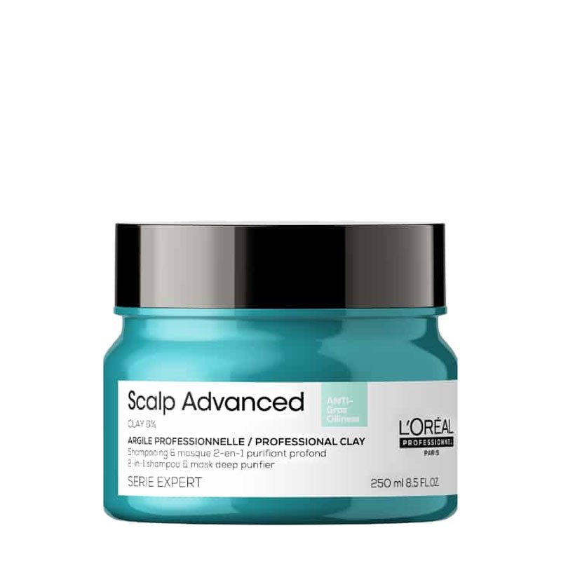 L'Oréal Professionnel Serié Expert Scalp Advanced Anti-Oiliness 2-in-1 Deep Purifier Clay Hair Mask | 2 in 1 shampoo and conditioner for greasy hair