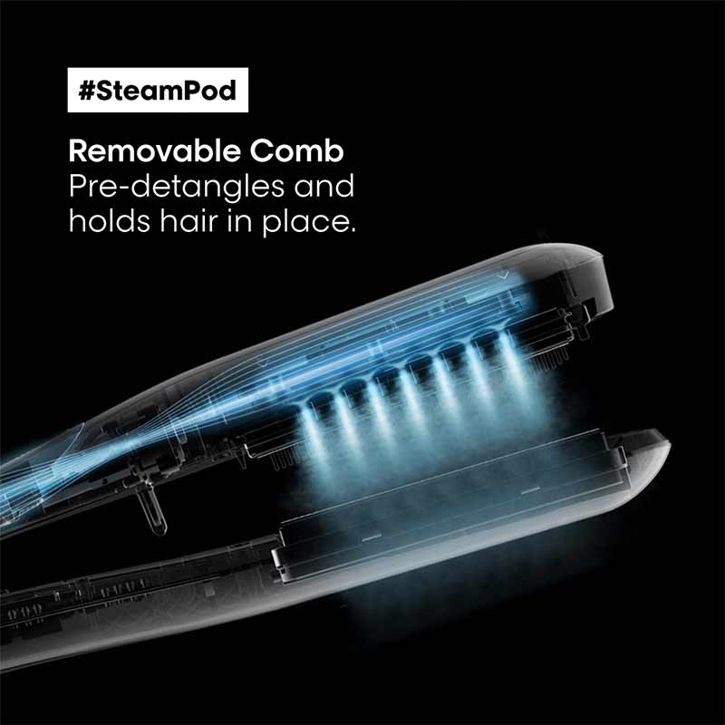 L'Oréal Professionnel Steampod 3.0 + FREE Absolut Repair Shampoo 100ml + FREE Absolut Repair Mask 75ml + FREE Absolut Repair Oil 30ml | removable comb hair styling | pre detangles and holds hair in place for straightening