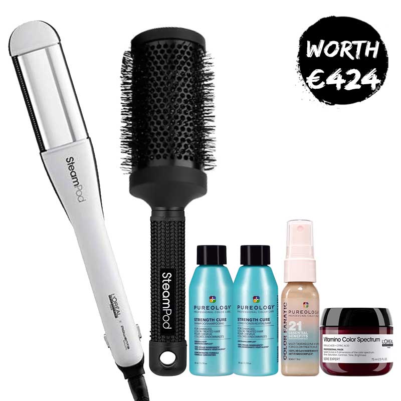 L'Oréal Professionnel SteamPod 4.0 + Four FREE Minis + Round Brush