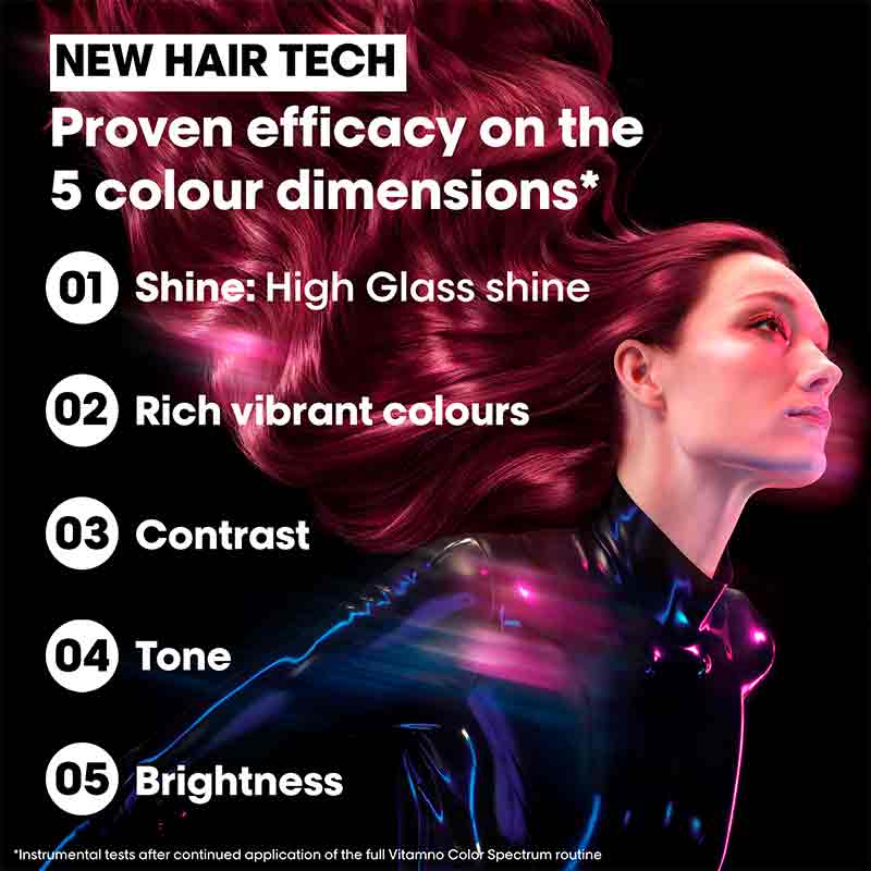L'Oréal Professionnel, L'Oréal Professionnel Vitamino Color Spectrum Green Tinted Shampoo, Shampoo Dark Brown Coloured Hair, Neutralise Unwanted Tones In Hair