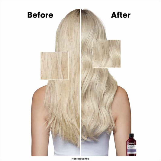 L'Oréal Professionnel, L'Oréal Professionnel Vitamino Color Spectrum Purple Tinted Shampoo for Blonde Coloured Hair, Before and After