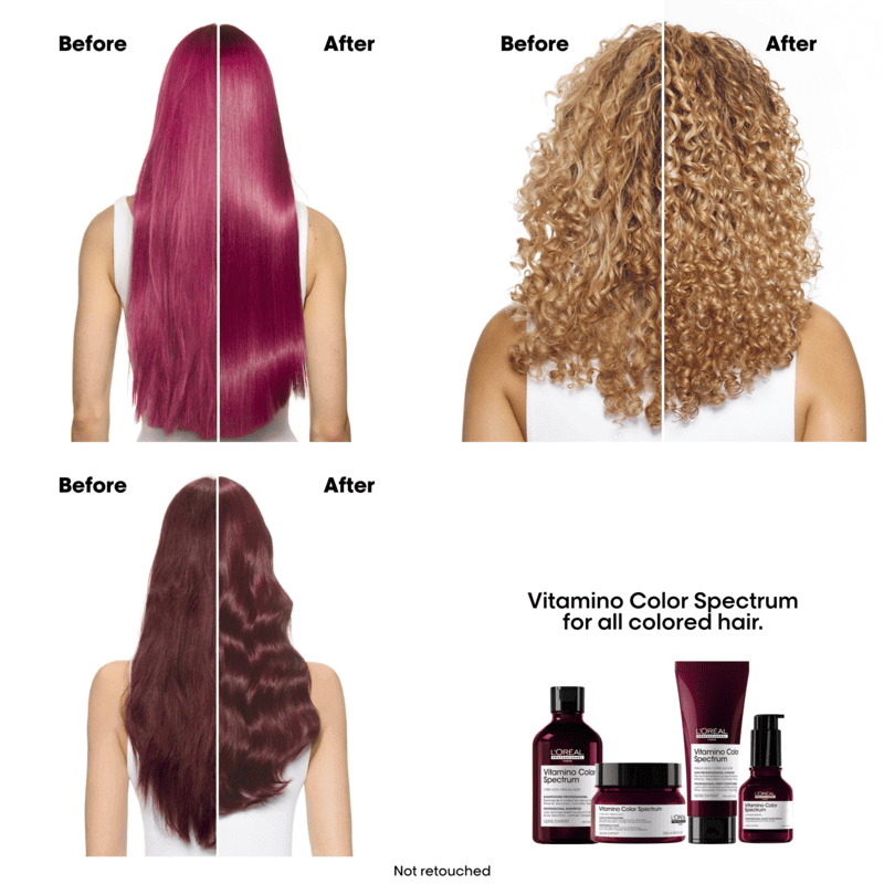 L'Oréal Professionnel, L'Oréal Professionnel Vitamino Color Spectrum Shampoo for Coloured Hair, Before And After