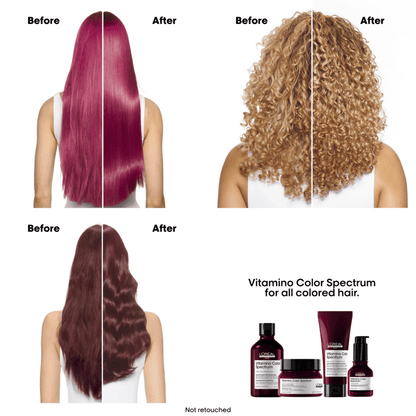 L'Oréal Professionnel, L'Oréal Professionnel Vitamino Color Spectrum Shampoo for Coloured Hair, Before And After