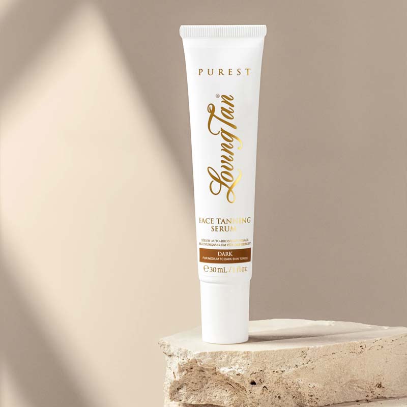 Loving Tan | Face Tanning | Serum | face | décolletage | 97% | certified organic | naturally derived | ingredients | flawless | natural-looking | radiant | glow 