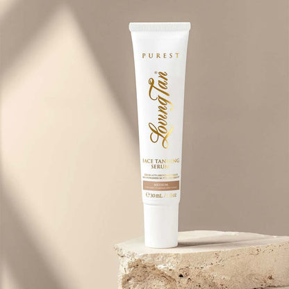 Loving Tan | Face Tanning | Serum | face | décolletage | 97% | certified organic | naturally derived | ingredients | flawless | natural-looking | radiant | glow 