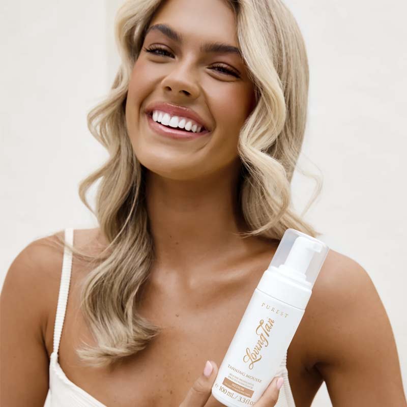 Loving Tan | Purest | Tanning Mousse | 97% | certified organic | naturally derived | natural | Cocoa | Papaya | Pomegranate | nourishing | rejuvenates | Quick-drying | Dermatologically tested