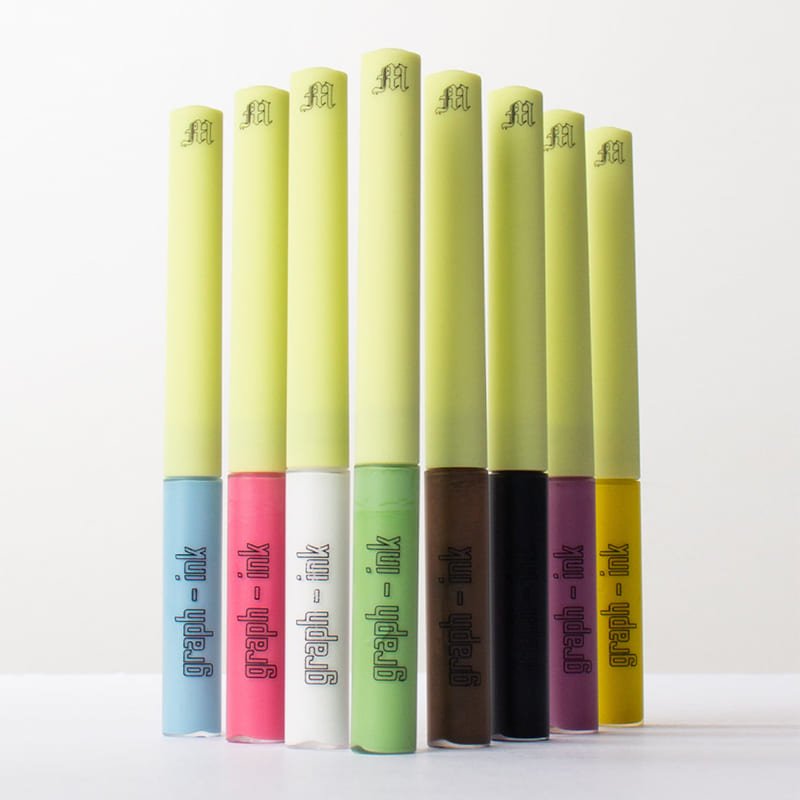Made By Mitchell | Graph-Ink | Liners | smooth | liquid eyeliners | smart applicator tip | precise | definition | bold lines | deep black | white | eye artistry