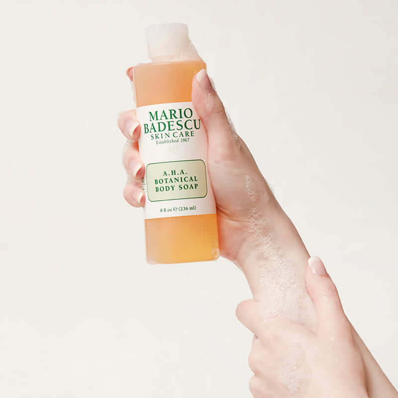 Mario Badescu, AHA Botanical Body Soap, grapefruit extract, Glycolic Acid, for dull skin, for textured skin, Thyme and chamomile extracts, minimise skin redness