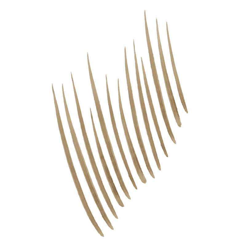 Maybelline Build-A-Brow 2-in-1 Brow Pen & Gel | Fuller brows in 2 easy steps | Ultra-precise pen for realistic hair-like strokes | Clear sealing gel for long-lasting hold | Waterproof and sweat-resistant | Up to 24-hour wear | Blonde Swatch