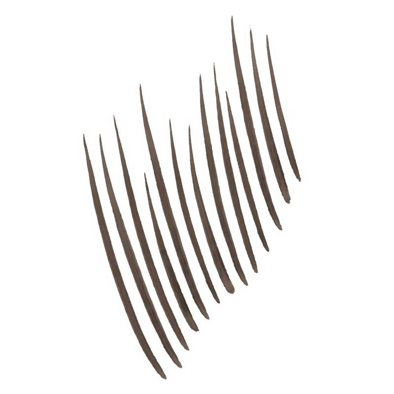 Maybelline Build-A-Brow 2-in-1 Brow Pen & Gel | Fuller brows in 2 easy steps | Ultra-precise pen for realistic hair-like strokes | Clear sealing gel for long-lasting hold | Waterproof and sweat-resistant | Up to 24-hour wear | Black Brown Swatch