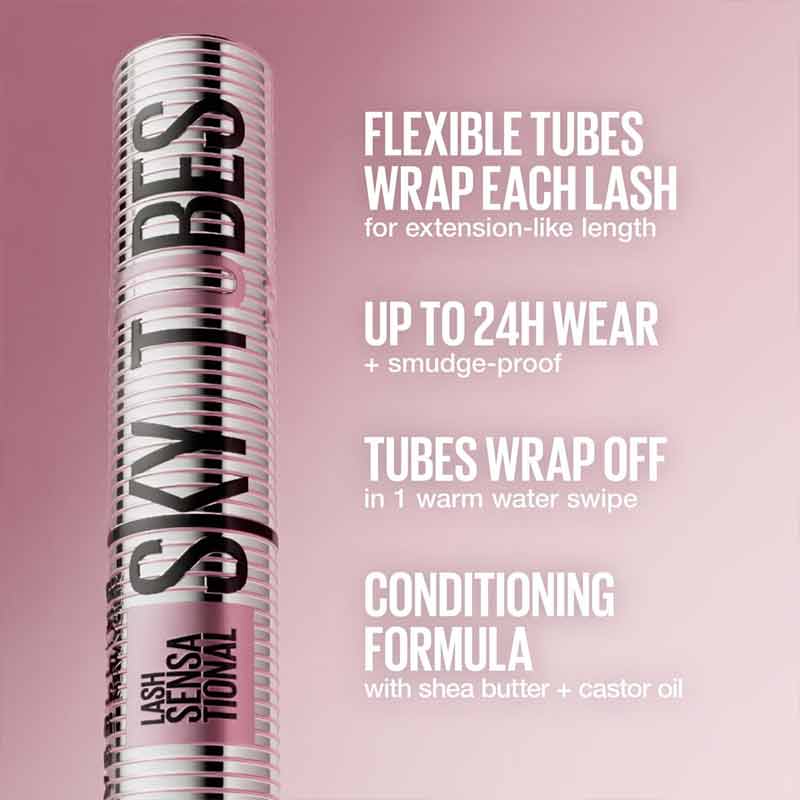 Maybelline Lash Sensational Sky High Tubes Tubing Mascara Key Benefits