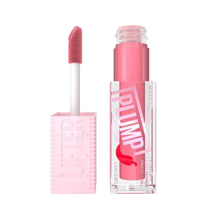 Maybelline Lifter Plump Lip Gloss | Provides intense heat and visible plumping effects | Hydrating formula with a radiant tinted sheen | Creates a tingling sensation for a fuller-looking pout | Powered with chili pepper, Maxi-Lip technology, and hyaluronic acid | Moisturizes and conditions lips | Available in a range of shades
