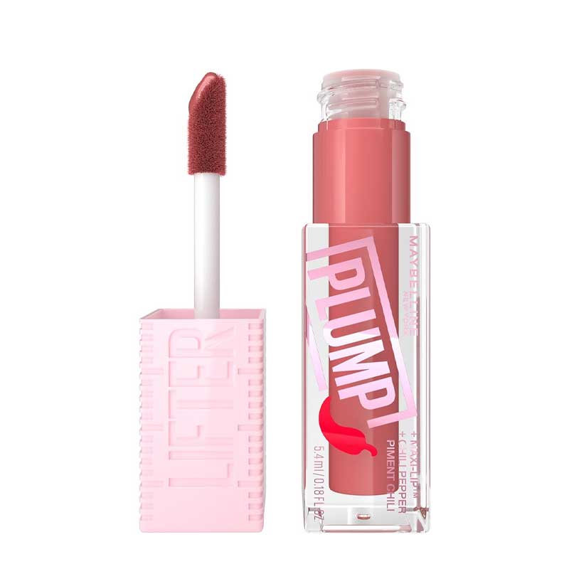 Maybelline Lifter Plump Lip Gloss | Provides intense heat and visible plumping effects | Hydrating formula with a radiant tinted sheen | Creates a tingling sensation for a fuller-looking pout | Powered with chili pepper, Maxi-Lip technology, and hyaluronic acid | Moisturizes and conditions lips | Available in a range of shades