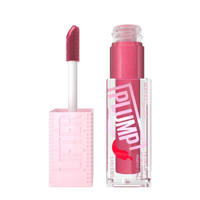 Maybelline Lifter Plump Lip Gloss | Provides intense heat and visible plumping effects | Hydrating formula with a radiant tinted sheen | Creates a tingling sensation for a fuller-looking pout | Powered with chili pepper, Maxi-Lip technology, and hyaluronic acid | Moisturizes and conditions lips | Available in a range of shades