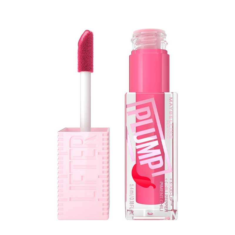 Maybelline Lifter Plump Lip Gloss | Provides intense heat and visible plumping effects | Hydrating formula with a radiant tinted sheen | Creates a tingling sensation for a fuller-looking pout | Powered with chili pepper, Maxi-Lip technology, and hyaluronic acid | Moisturizes and conditions lips | Available in a range of shades