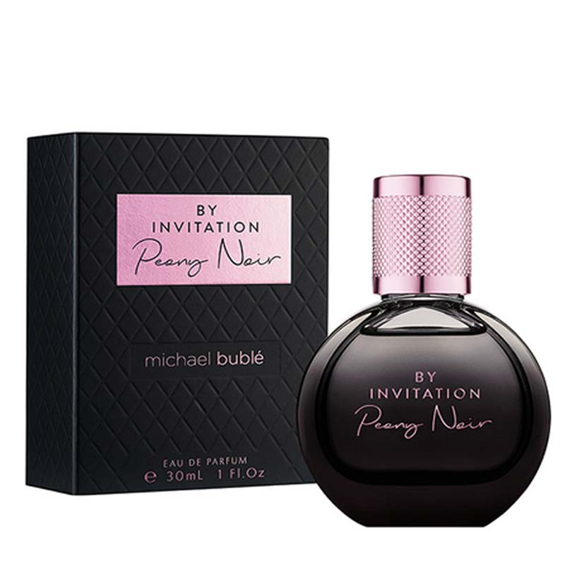 Michael Bublé | Invitation | Peony Noir | elegance | oriental | blend | sweet rose | orange blossom | rich sandalwood | romantic | sophisticated | fragrance | deep | cedarwood | undertones
