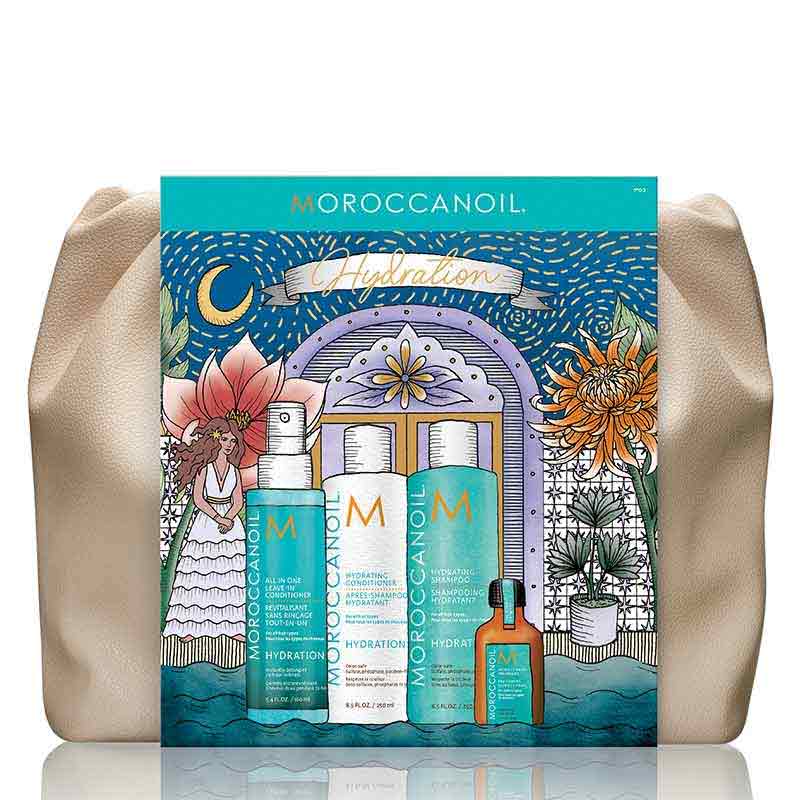 Moroccanoil Hydration Gift Set, dry hair products, hair oil, shampoo & conditioner
