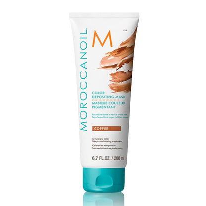 Moroccanoil Copper Colour Depositing Mask | temporary color | vibrant copper | deep-conditioning | medium blonde | medium brown hair.