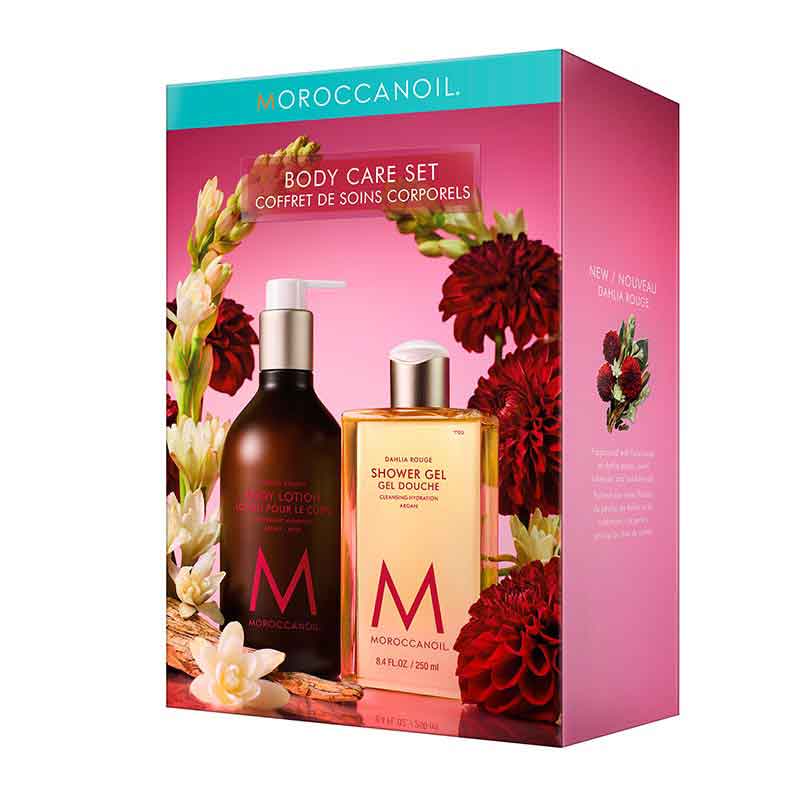 Moroccanoil Dahlia Rouge Body Care Gift Set, toiletries gift set, Christmas gifts, 