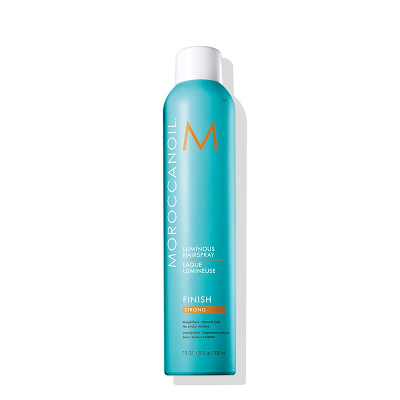 Moroccanoil Finish Luminous Hairspray Strong | strong hold | flexible | enhances shine | combats frizz | no flaky or sticky residue | ideal for updos.