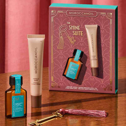 Moroccanoil Treatment 15ml & Vanilla Date Lip Balm Stocking Filler Stylised Image