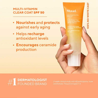 Murad Environmental Shield Mutli-Vitamin Clear Coat Broad Spectrum SPF 50 | PA++++ Benefits