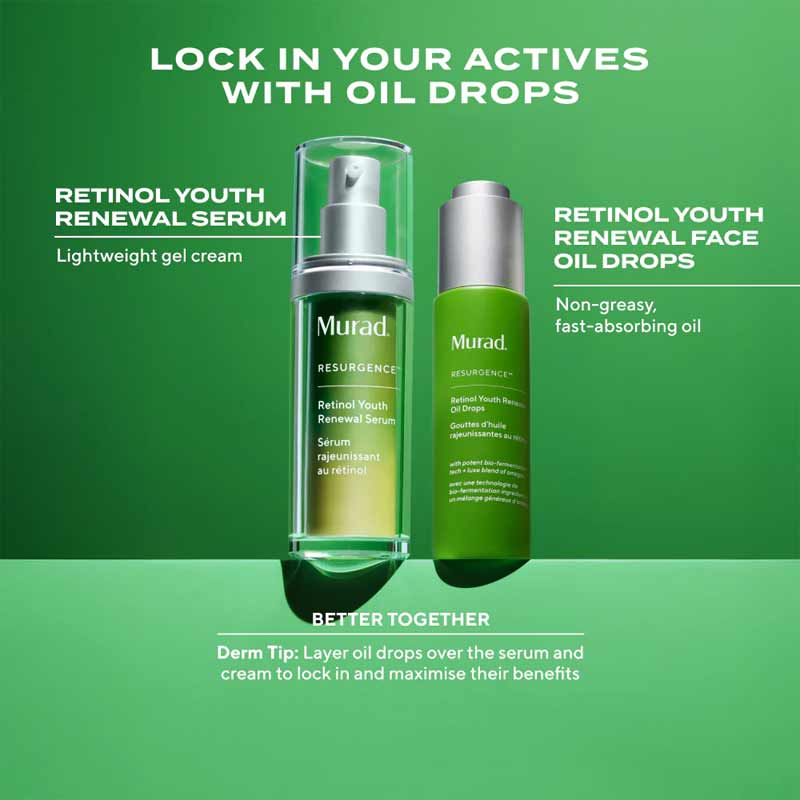 Murad Resurgence Retinol Youth Renewal Serum & Oil Skincare Routine