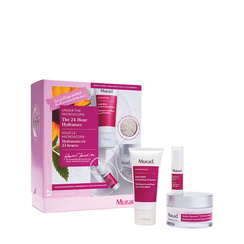 Murad | 24-Hour | Hydrators | Christmas | Gift Set | AHA/BHA | Exfoliating | Cleanser | Hydro-Dynamic | Ultimate Moisture | Revitalixir | Recovery Serum | long-lasting | hydration | refreshed | rejuvenated | dewy | complexion