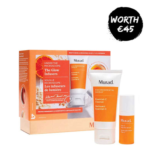 Murad | The Glow Infusers | Christmas | Gift Set | cleanser | Vita-C | Glycolic Serum | bright skin | super duo | helps | dark spots | radiance | bright | glowing skin | Winter