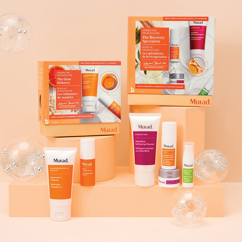  Murad | The Glow Infusers | Christmas | Gift Set | cleanser | Vita-C | Glycolic Serum | bright skin | super duo | helps | dark spots | radiance | bright | glowing skin | Winter