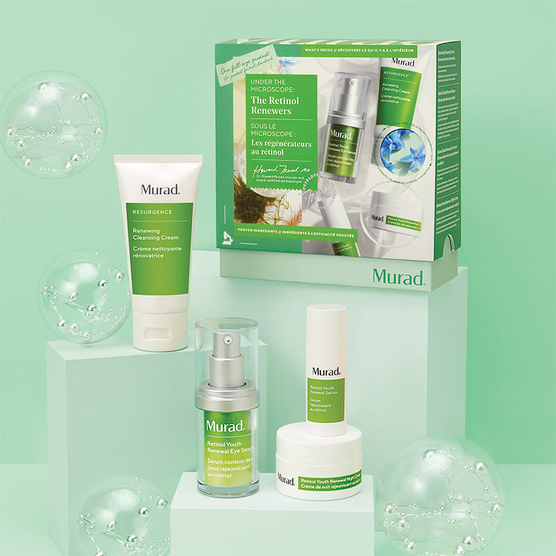 Murad | Retinol Renewers | Christmas Gift Set | anti-aging products | Renewal Range | Cleansing Cream | Youth Serum | Eye Serum | Night Cream | powerhouse | reduce wrinkles | firm the skin