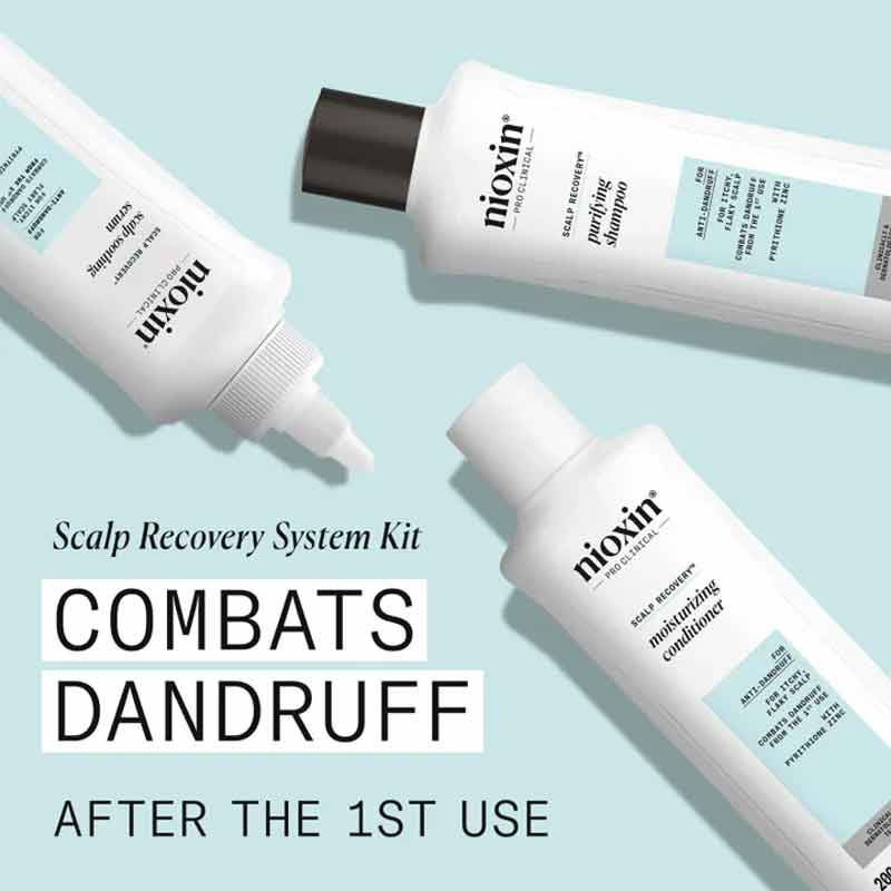 Nioxin | Scalp Recovery | Kit | three piece | haircare set | itchy |  flaky | dry | shampoo | conditioner | leave in treatment | simplify | hair wash | scalp | comfortable | nourished 