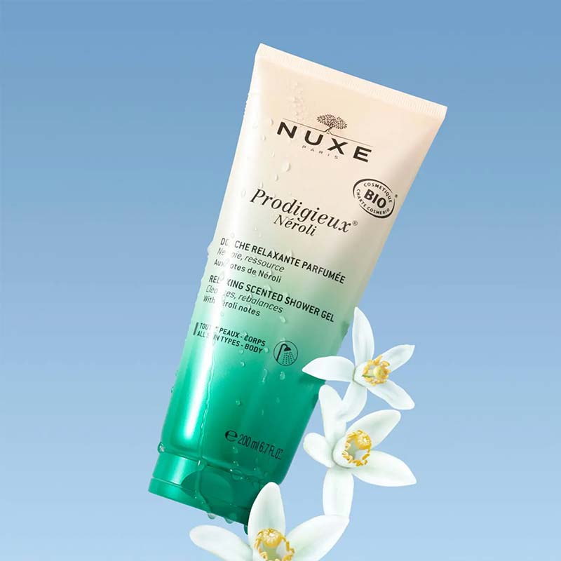 NUXE Prodigieux Neroli Relaxing Scented Shower Gel | shower gel | nuxe | body wash | neroli nuxe