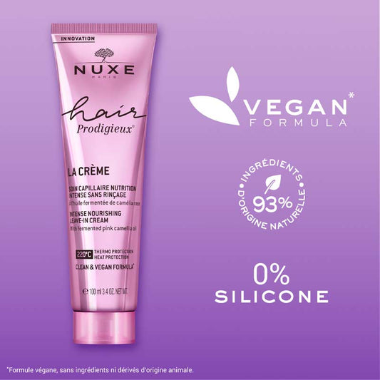 NUXE | Hair Prodigieux Intense Nourishing Leave-in Cream | silicone free haircare | vegan haircare | leave in hair treatment