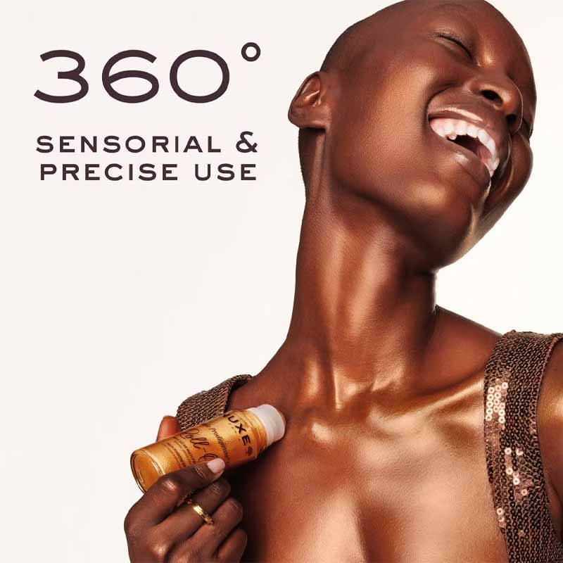 NUXE Huile Prodigieuse Or Roll-On Shimmering Dry Oil Infographic
