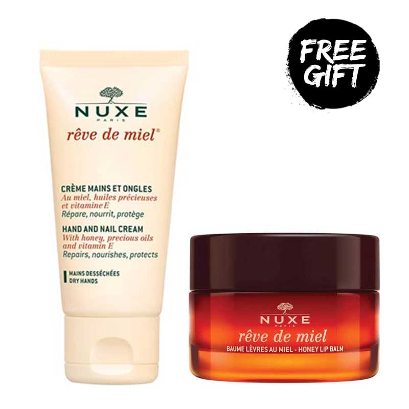 Nourishing | Nuxe | gift set | Reve De Miel | Lip Balm | Hand & Nail Cream 