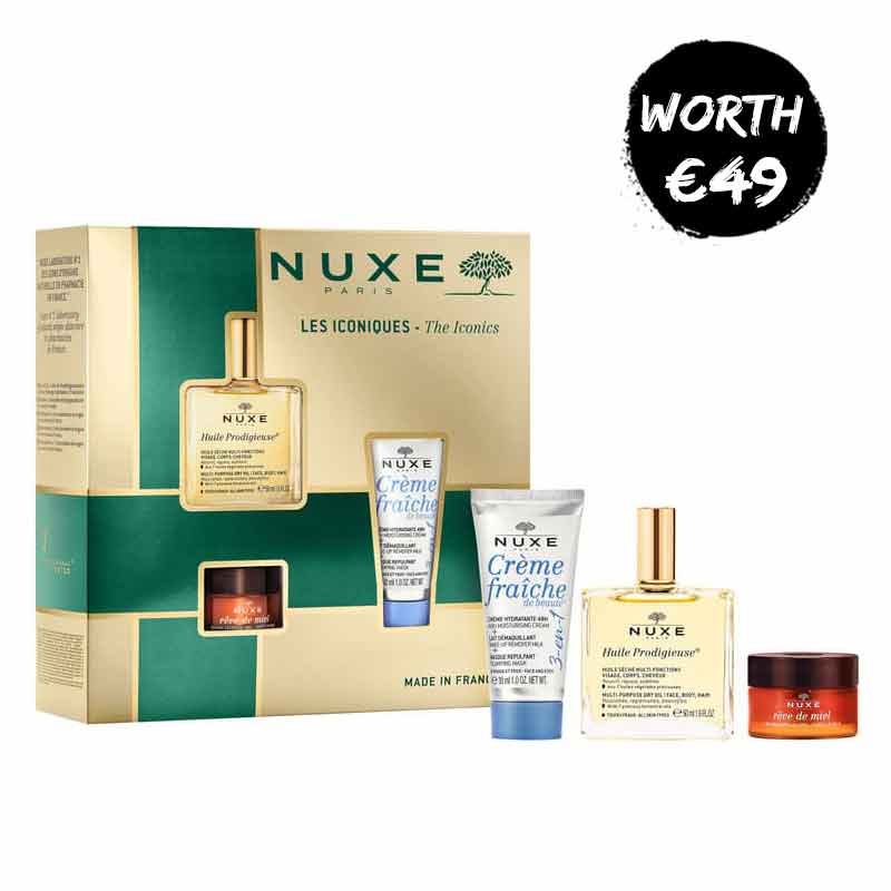 Nuxe the iconics gift set, huile prodigieuse, Christmas gift set, gift set for her