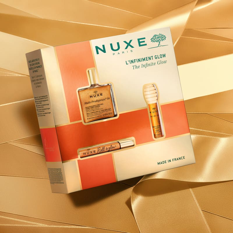 NUXE The Infinite Glow Gift Set, huile prodigieuse or roll on