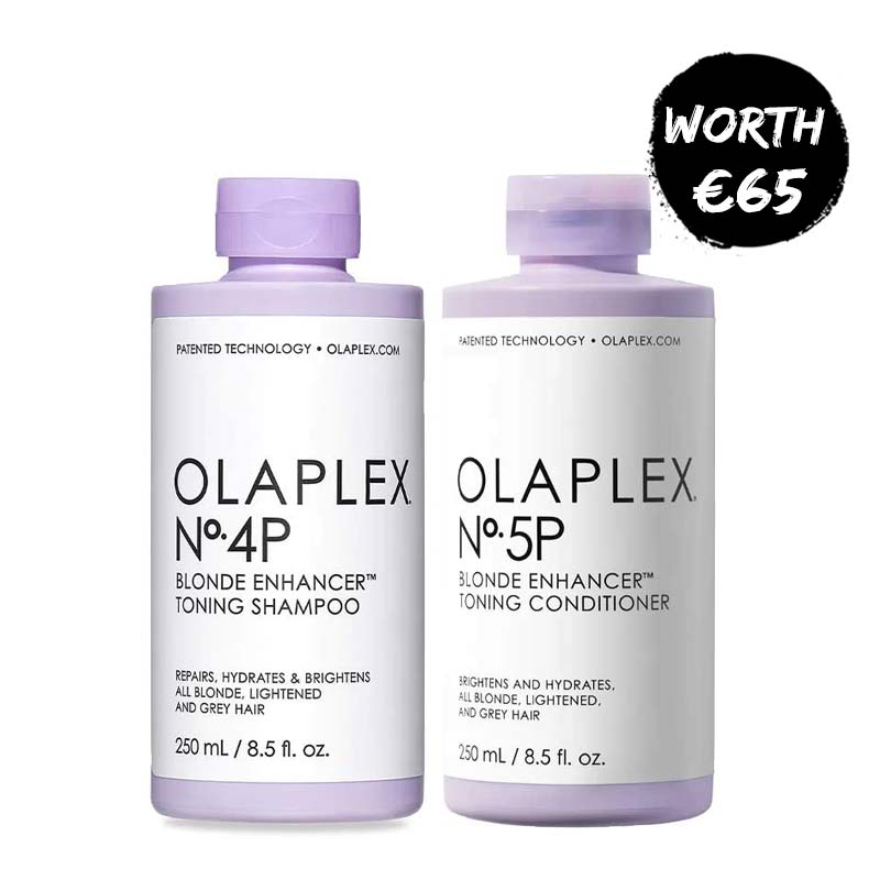Olaplex Blond Enhancer Shampoo & Conditioner Duo | No.4P Blonde Enhancer Toning Shampoo | No.5P Blonde Enhancer Toning Conditioner | Neutralizes brassiness | Enhances vibrancy | For blonde, highlighted, and gray hair | Radiant, revitalized locks