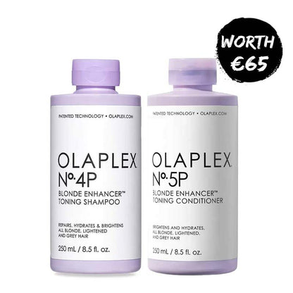 Olaplex Blond Enhancer Shampoo & Conditioner Duo | No.4P Blonde Enhancer Toning Shampoo | No.5P Blonde Enhancer Toning Conditioner | Neutralizes brassiness | Enhances vibrancy | For blonde, highlighted, and gray hair | Radiant, revitalized locks