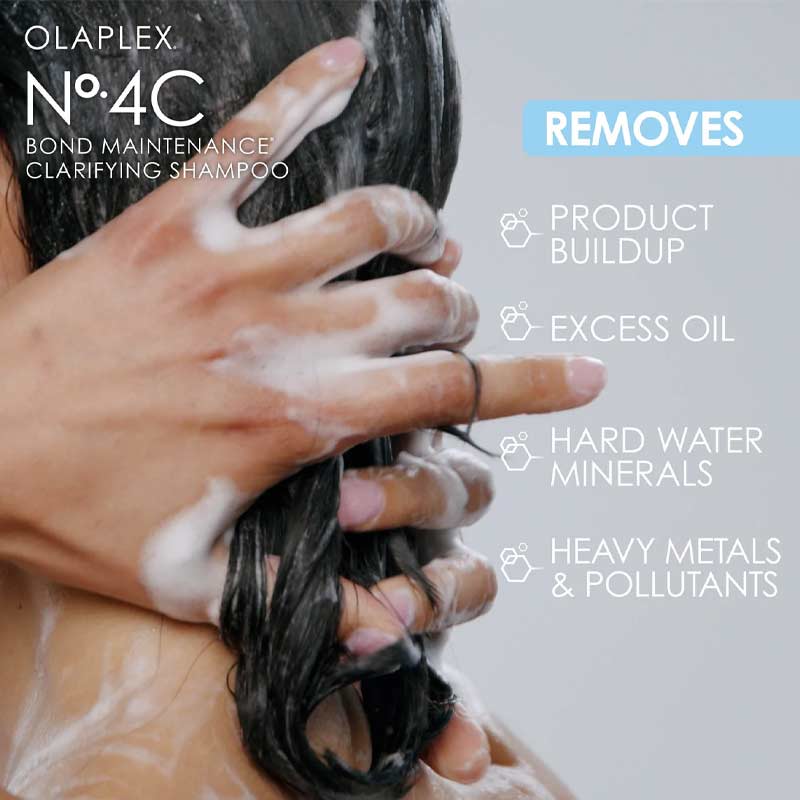 Olaplex No. 4C Bond Maintenance Clarifying Shampoo | remove excess oil from hair | remove hard water and minerals | remove heavy metals and pollutants