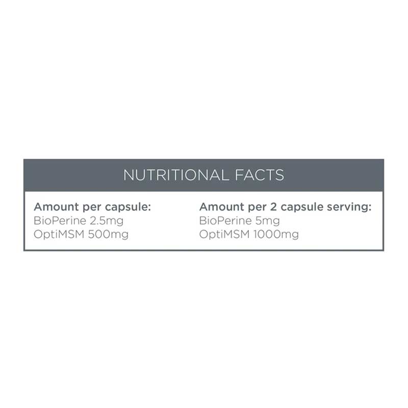 Oskia London | MSM Bio-Plus Supplements | Nutritional Facts | Ingredients