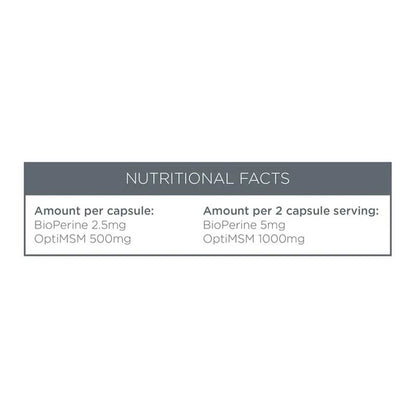 Oskia London | MSM Bio-Plus Supplements | Nutritional Facts | Ingredients