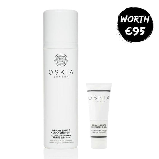 Oskia| Renaissance Cleansing Gel Illuminating Vitamin Facial Cleanser, Gel to Oil Cleanser, Brightening Cleanser 