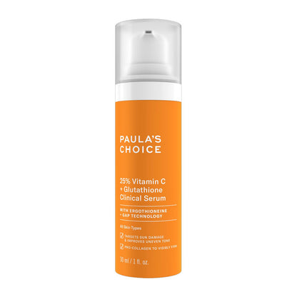  Paula’s Choice | 25% Vitamin C | Glutathione | Clinical Serum | Improve | Skin Tone | Radiance | Elasticity | Firmness | Serum | Highly Stable Blend | Targets | Stubborn Discoloration | Sun Damage | Game-Changer | Skincare Routine