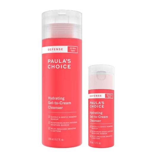 Paula's Choice Defense Hydrating Gel-to-Cream Cleanser + FREE Travel Size, Paula's Choice Cleanser, skincare for skin barrier